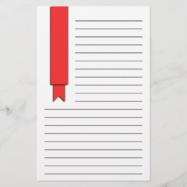 Red Ribbon Lining Brevpapper (Framsida)