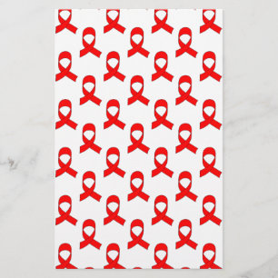 Red Ribbon Mönster Brevpapper