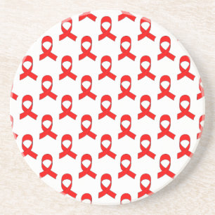 Red Ribbon Mönster Underlägg Sandsten