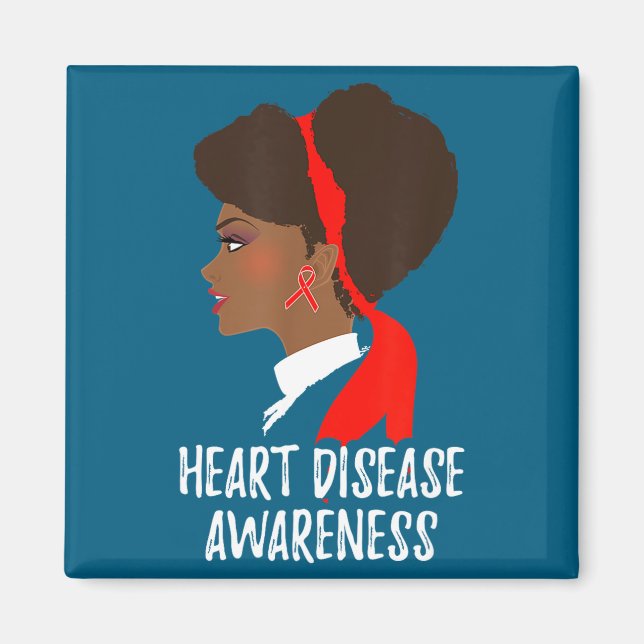 Red Ribbon Month _ National Heart Disease Awarenes Magnet (Framsidan)