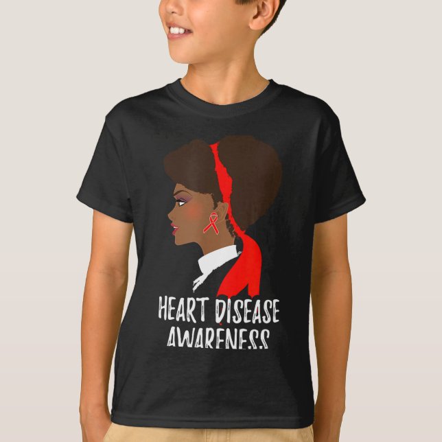 Red Ribbon Month _ National Heart Disease Awarenes T Shirt (Framsida)