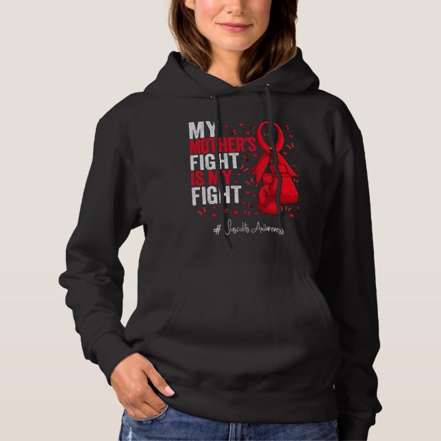 Red Ribbon Mor Vasculitis Awareness T Shirt (Framsida)