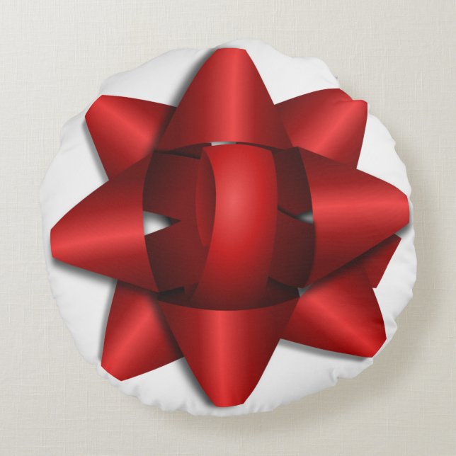 Red Ribbon Round Pillow Rund Kudde (Baksidan)