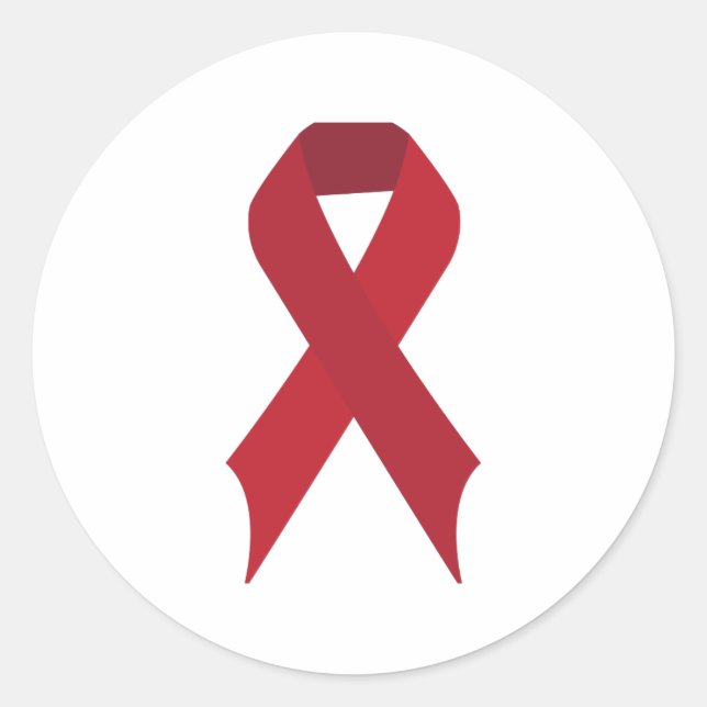 Red Ribbon Runt Klistermärke (Framsida)
