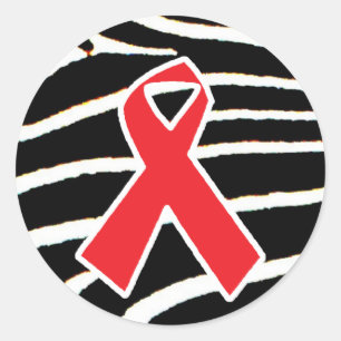Red Ribbon Runt Klistermärke