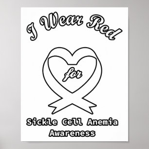 Red Ribbon-stöd för medvetandehöjande av anemi i s Poster