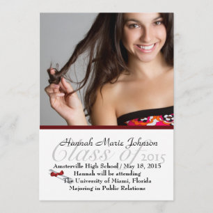 Red Ribbon Student Photo Announcement Meddelande