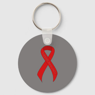 Red Ribbon Support Awareness Nyckelring