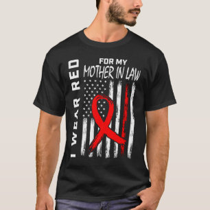 Red Ribbon Svärmor Heart Disease Awareness U T Shirt