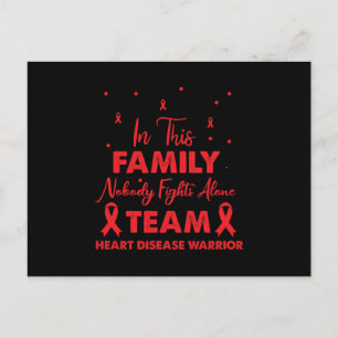 Red Ribbon Team Heart Disease Warrior Vykort