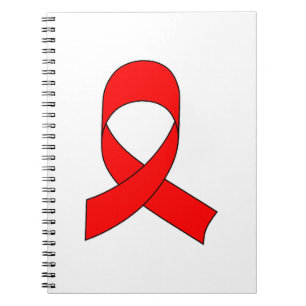 Red Ribbon Teckning Anteckningsbok Med Spiral