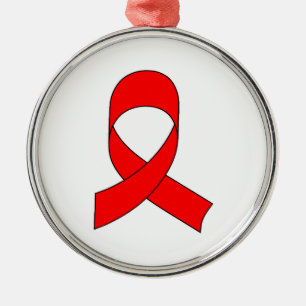 Red Ribbon Teckning Julgransprydnad Metall
