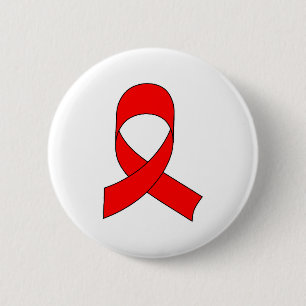Red Ribbon Teckning Knapp