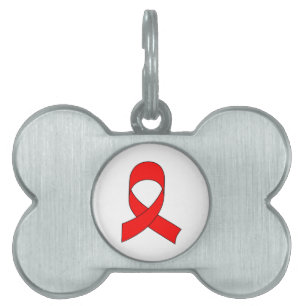 Red Ribbon Teckning Namnbricka Husdjur