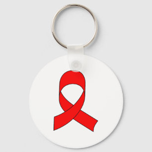 Red Ribbon Teckning Nyckelring