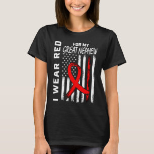 Red Ribbon Underbar Nephew Heart Disease Awareness T Shirt