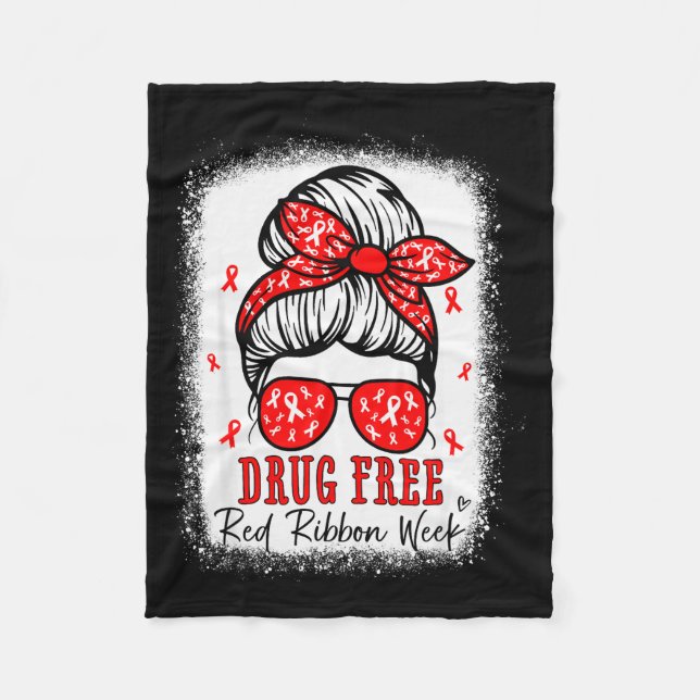 Red Ribbon Week Awareness Coquette Drug Anti-drug  Fleecefilt (Framsidan)