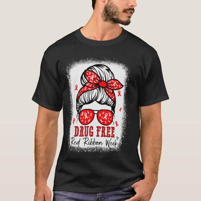 Red Ribbon Week Awareness Coquette Drug Anti-drug  T Shirt (Framsida)