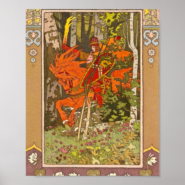 Red Rider Fairy Tale Vasilisa - Ivan Bilibin Poster (Framsidan)