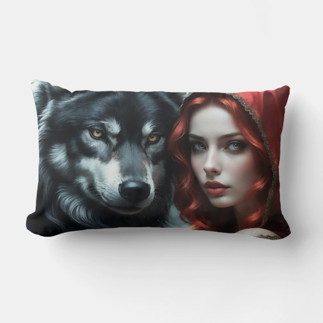 Red riding hood an his wolf  lumbarkudde (Framsida)