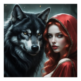 Red riding hood an his wolf  perfect poster