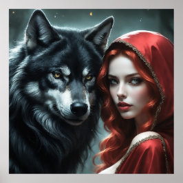 Red riding hood an his wolf  poster