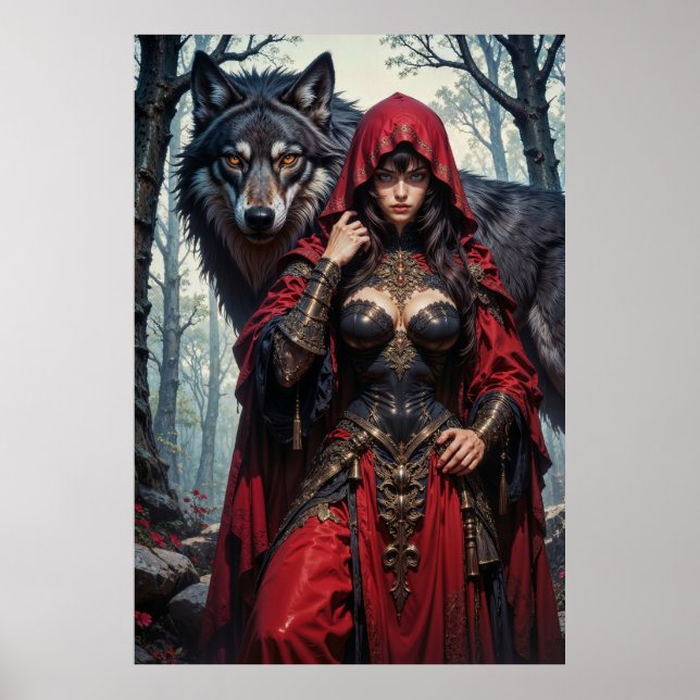 Red Riding Huntress with Wolves Poster (Framsidan)