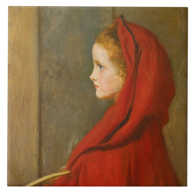 Red Riding Huva (av John Everett Millais) Kakelplatta (Framsidan)