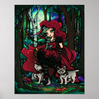 "Red Riding Huva" Fairytale Fantasy Art Poster