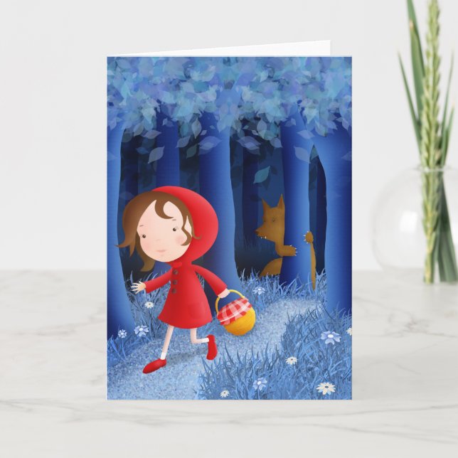 Red Riding Huva - hälsningskort Kort (Framsida)