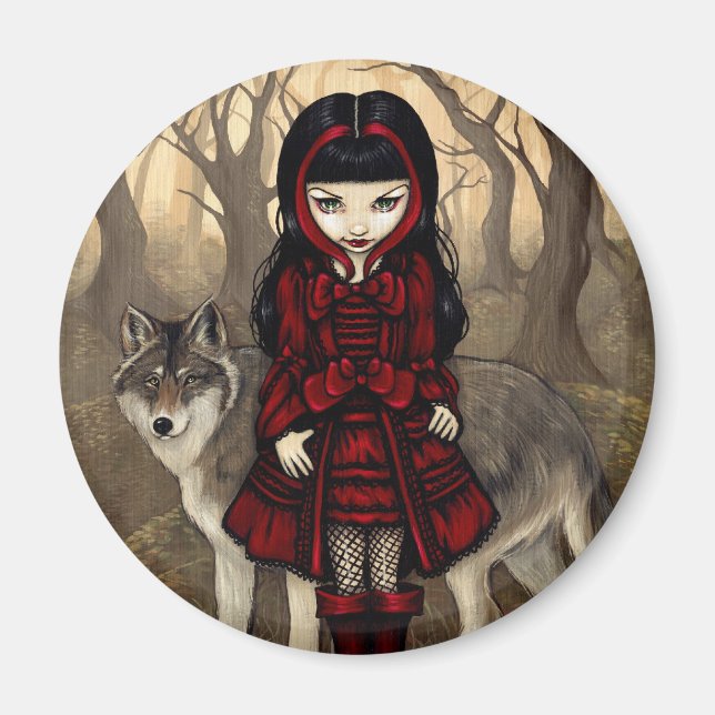 "Red Riding Huva in Autumn" Magnet (Framsidan)