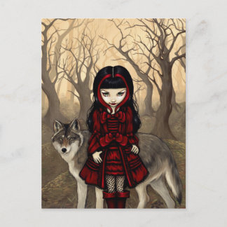 "Red Riding Huva in Autumn" vykort
