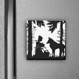 Red Riding Huva Silhouette Magnet