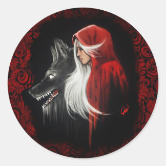 Red Riding Huva Stickers Runt Klistermärke
