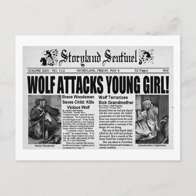 Red Riding Huva Vykort (Framsida)