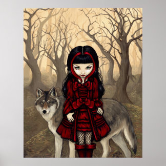 Red Riding-Huvan i utskriften av utskriften på hös Poster