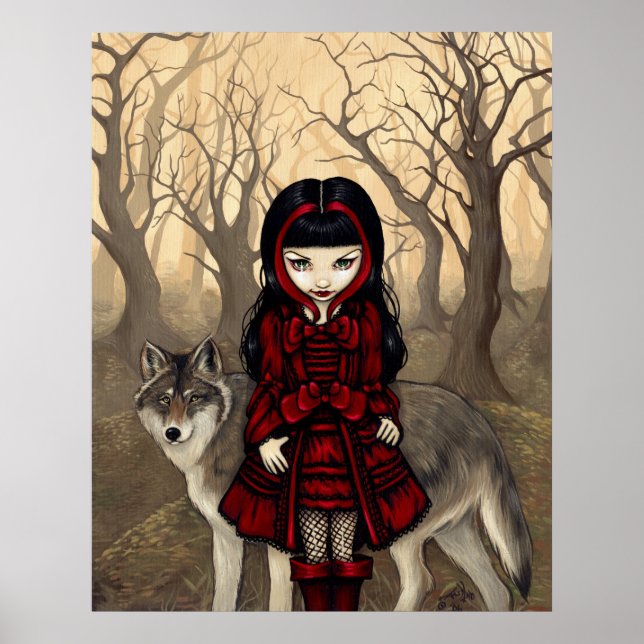 Red Riding-Huvan i utskriften av utskriften på hös Poster (Framsidan)