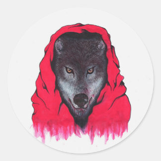 Red Riding Varg (Stickers) Runt Klistermärke