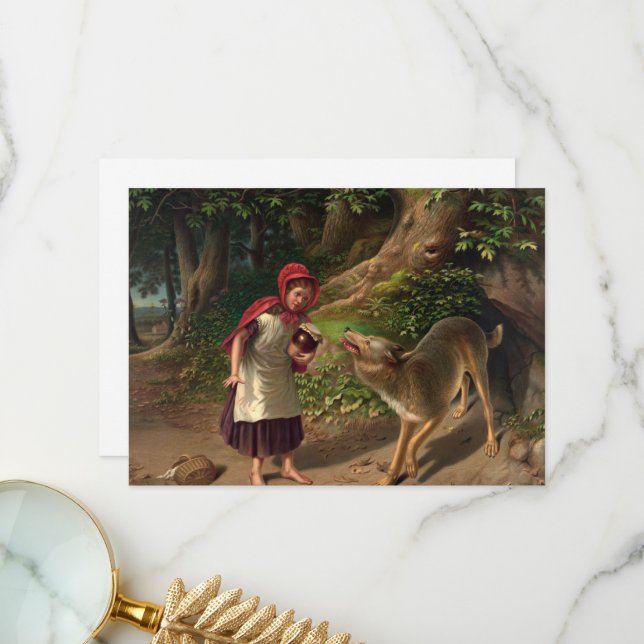 Red-Ridingdom och William Beards varg Tack Kort (Fram/Back In Situ)