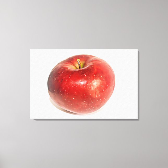 Red Ripe Apple Illustrated Art Canvastryck (Framsida)