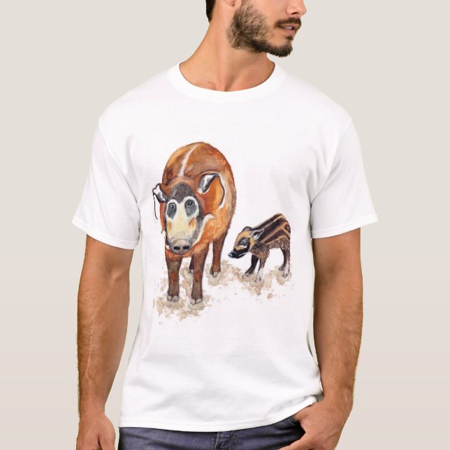 Red River Hog Artwork Manar-shirt T Shirt (Framsida)