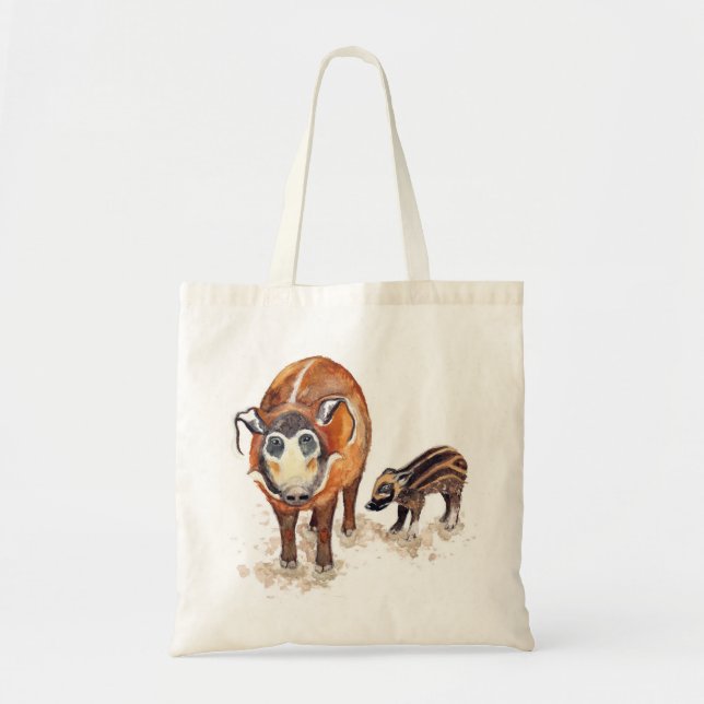 Red River Hog Artwork Tote Bag Tygkasse (Framsidan)