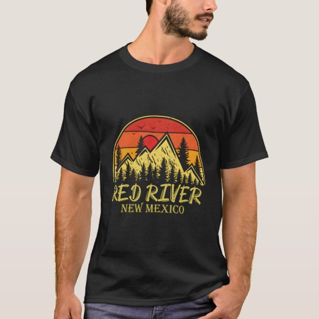 Red River New mexico Nm Mountain Hiking T Shirt (Framsida)