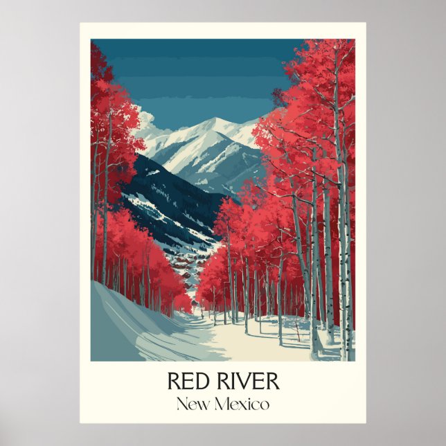 Red River New Mexico Vinterresa Poster (Framsidan)
