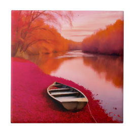 Red River Sunrise Kakelplatta