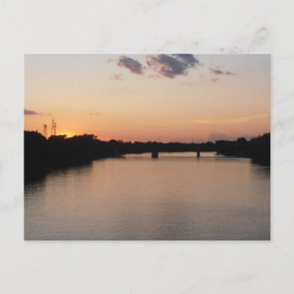 Red River vid Sunset Postcard Vykort