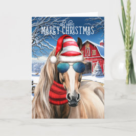 Red Roan Horse Funny MAREy jul Helgkort
