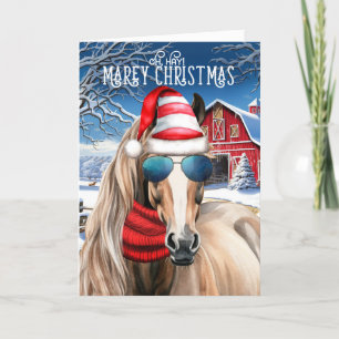 Red Roan Horse Funny MAREy jul Helgkort