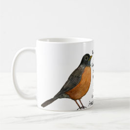 Red Robin Bird White Coffee Mugg