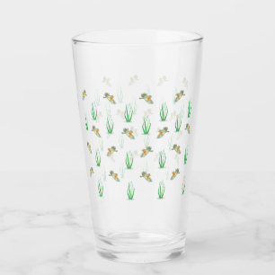 Red Robin Birds och Snowdrops vår mönster Glaskopp